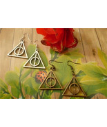 Geometric Triangle Pyramid Hallows Drop Earrings Women Simple Design Dea... - $303.68 MXN