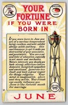 Birthday Your Fortune If You Were Born In June Agate Honeysuckle Postcard R22 - £7.12 GBP