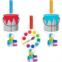 Art Party Blowouts 8 Per Pack 4&quot; x 5&quot; Paper Paint Birthday Party Favors - £15.22 GBP