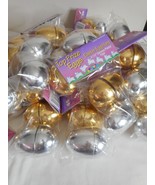NIB Top Prize Chrome Plated Fillable Plastic Easter Eggs 2 Ct 3.5&quot; Gold ... - $95.99