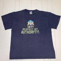 South Park Cartman Men’s Shirt (M) Respect My Authority Thrashed Distressed 1998 - £23.46 GBP