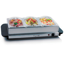 MegaChef Buffet Server &amp; Food Warmer With 3 Removable Sectional Trays , Hea - £68.20 GBP