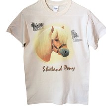 T Shirt Shetland Pony Horse Gildan Brand Size Unisex Small Natural NEW N... - £11.18 GBP