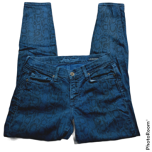 Lucky Brand Legend Sofia Skinny Jeans Size 27 Leopard Animal Print Blue - $23.56