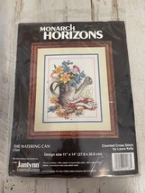 1988 Janlynn CS68 &quot;The Watering Can&quot; Counted Cross Stitch by Laura Kelly 11&quot;x14&quot; - £11.04 GBP