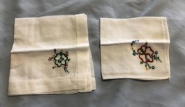 Girl Scouts Hand Embroidered handkerchiefs 1950&#39;s Handmade - £19.33 GBP