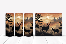 Deer Scene Fall Colors Hunting 20oz Stainless Steel Skinny Tumbler - £19.18 GBP