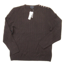 NWT J.Crew Collection Italian Cashmere Mini Cable Sweater Heather Chocolate XL - £77.58 GBP