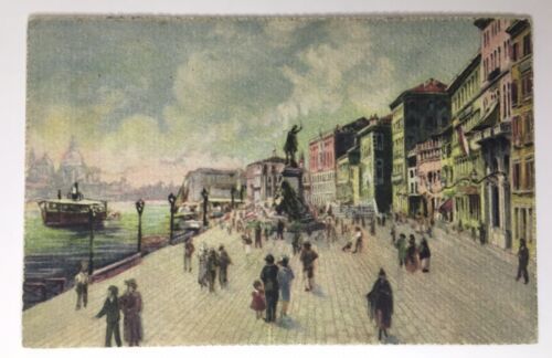Primary image for City Street Along Canal Ital 16 Riva degli Schiavoni T.A.M. Antique PC