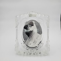 Vintage Mikasa Princess Crystal Frosted Wedding Picture Frame 11.25&quot;H 5x7 Oval - £27.77 GBP
