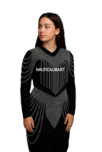 Chainmail Harness, Chainmail Chains Layers top &amp; Skirt, Rings Costume, W... - $199.00