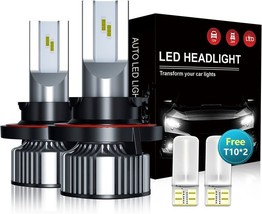 H13/9008 LED Headlight Bulb, 1+1 Upgrade High/Low Beam with 2Pcs T10, 8000 Lumen - £25.80 GBP