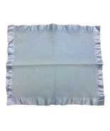 Carters Blue Satin Trim / Cotton HTF Security Blanket Lovey USA MADE 16x19 - £31.13 GBP