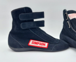 Simpson Racing High Top Driving Shoes Size 9.5 Black Suede 28950 Made in... - £77.18 GBP