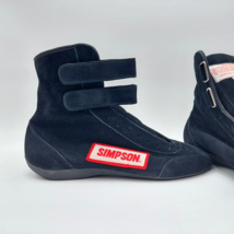 Simpson Racing High Top Driving Shoes Size 9.5 Black Suede 28950 Made in... - £76.94 GBP