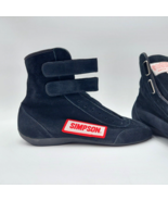 Simpson Racing High Top Driving Shoes Size 9.5 Black Suede 28950 Made in... - £77.41 GBP