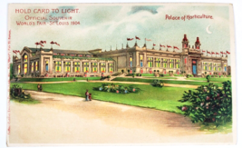 Unused 1904 World&#39;s Fair St Louis Hold To Light Palace Of Horticulture Postcard - £27.32 GBP