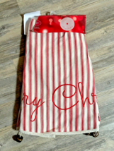 St. Nicholas Square NWT 48&quot; Tree Skirt Merry Red &amp; White Stripes Bells - £15.19 GBP