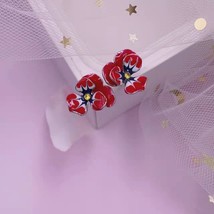 Minar Temperament Purple Enamel Flower Dangle Earring for Women Gradient Color B - £8.51 GBP