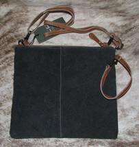 Myra #3385 Embossed Leather, Hairon, Canvas 11&quot;x10&quot; Bag~Shoulder&amp;Wristlet Straps - £33.18 GBP