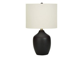 22&quot; Black Ceramic Urn Table Lamp With Ivory Drum Shade - £177.77 GBP