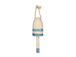 [Pack Of 2] Wooden Vintage Light Blue Decorative Lobster Trap Buoy 7&quot; - £29.55 GBP