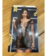 New Baci Corset Front Lace Mini Dress One Size Fits Most KG JD - $274.86 MXN