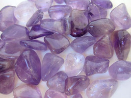 One Amethyst 20mm Tumbled Stone Healing Crystal Bolivia White Inclusions Grief - £2.36 GBP