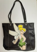 Disney TINKER BELL Tote Purse Handbag Bag Sequins Glitter Black Multicolor - £30.43 GBP