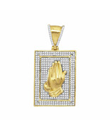 10kt Yellow Gold Mens Round Diamond Praying Hands Frame Charm Pendant 1/... - £489.68 GBP