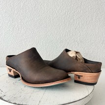 Lane Plain Jane Mule Womens 6 Brown Leather Cowboy Boots Short Western C... - $133.65