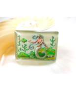 Vintage Germany Reverse Painted Glass Mermaid Under the Sea Cabochon - $14.25