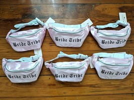 LOT OF 6 pink fanny pack bag BRIDE TRIBE bachelorette bridesmaid gift br... - £86.22 GBP