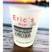 Erics Bar Orange Beach FL Shot Glass Frosted Liquor Bottles Whiskey Vodka - £11.77 GBP