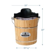 ice cream hines Gourmet 4Qt. Old Fashioned Pine Bucket Electric/Manual Ice Cream - £136.20 GBP