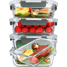 [5-Packs, 36 Oz.] Glass Meal Prep Containers With Lasting Snap Locking Lids Glas - £43.95 GBP