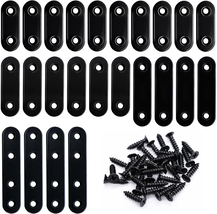 86Pcs Black Straight Flat Bracket,Stainless Steel Black Flat Brackets fo... - $12.16
