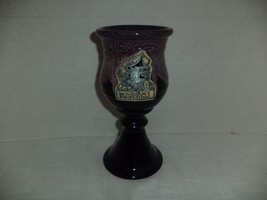 Arizona 1995 Renaissance Festival Purple Drip Glazed Wine Goblet - £19.28 GBP