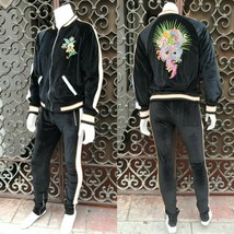 Men&#39;s Hudson Black White Velour Tracksuit - $150.00