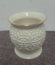 VTG Lenox China Ivory Embossed Votive Candle Holder Gold Rim Trim 3 1/4&quot; high - $12.34