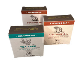 3 Soapbox Coconut Oil Tea Tree Shampoo Bar Moisture Nourish Sealed In Box 3.1 oz - £29.51 GBP