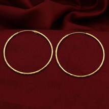 22cts Yellow Gold Big Design Hoop Lobe Earring Fashion Jewelry Women Gift Offer - £962.64 GBP