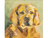 Original Oil Painting Gretchen Johnson GOLDEN RETRIEVER Dog 12x12 - $129.00