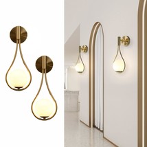 Globe Wall Sconce Modern Wall Lights Set Of 2 Brushed Bathroom Scones Water Drop - £173.45 GBP