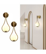 Globe Wall Sconce Modern Wall Lights Set Of 2 Brushed Bathroom Scones Wa... - £172.81 GBP