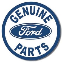 Ford Genuine Parts Round Logo Dealer Service Retro Wall Decor Metal Tin Sign - £12.50 GBP