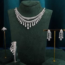 Dubai Bridal Zirconia Jewelry Sets for Women Party Luxury Charm Nigeria CZ Cryst - £142.99 GBP