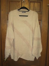 Shein Curve Dusty Pale Pink Contrast Lace Drop Shoulder Sweater - Size 3XL - $17.81