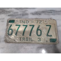 Vintage 1972 Indiana License Plate TRAIL 3 PLATE #67776Z Expired - $6.93