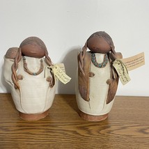 2 Vintage Val Knight Studio Pottery Native American Women Figurine Signed VKS 96 - £62.29 GBP